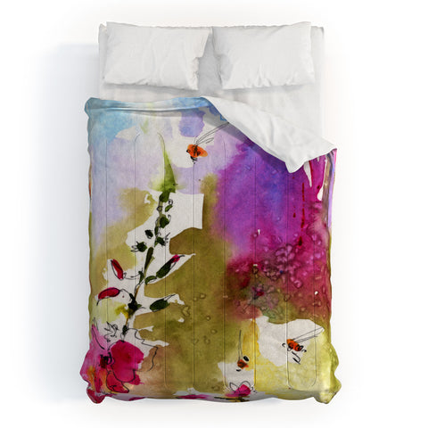 Ginette Fine Art Pink Lavatera 4 Comforter