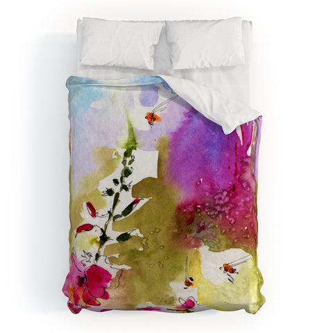 Ginette Fine Art Pink Lavatera 4 Duvet Cover