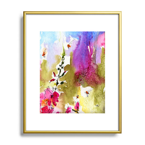 Ginette Fine Art Pink Lavatera 4 Metal Framed Art Print