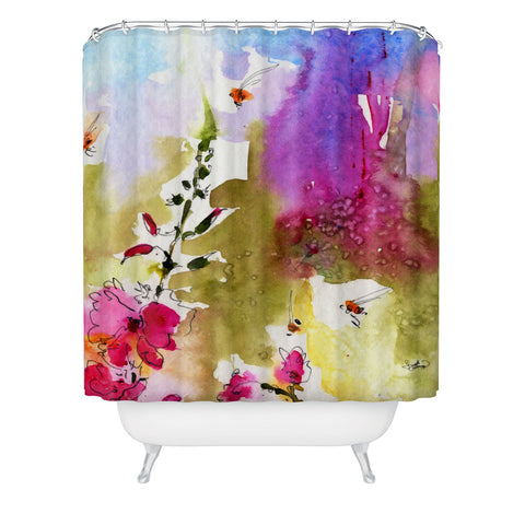 Ginette Fine Art Pink Lavatera 4 Shower Curtain