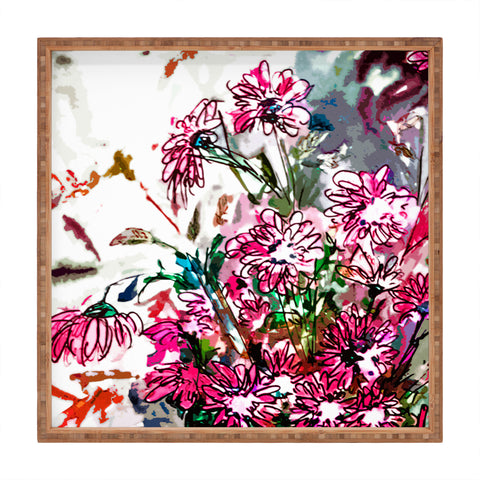 Ginette Fine Art Pink Spray Square Tray
