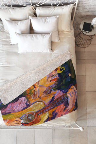 Ginette Fine Art Playing for Jimmy Fleece Throw Blanket