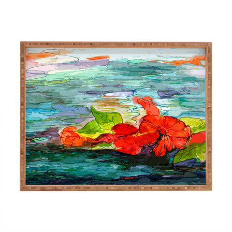 Ginette Fine Art Pool Flowers Rectangular Tray