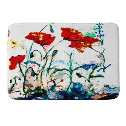 Ginette Fine Art Poppies In Light Memory Foam Bath Mat
