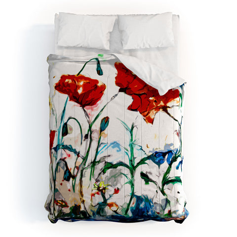 Ginette Fine Art Poppies In Light Comforter