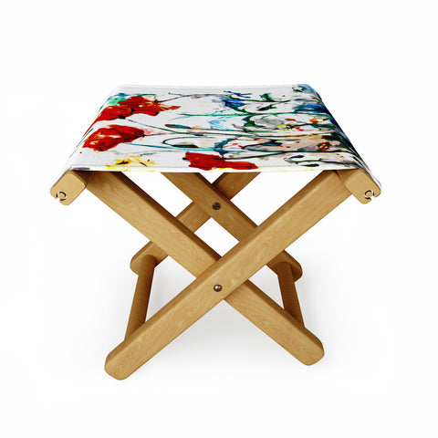 Ginette Fine Art Poppies In Light Folding Stool