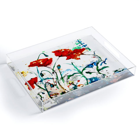 Ginette Fine Art Poppies In Light Acrylic Tray