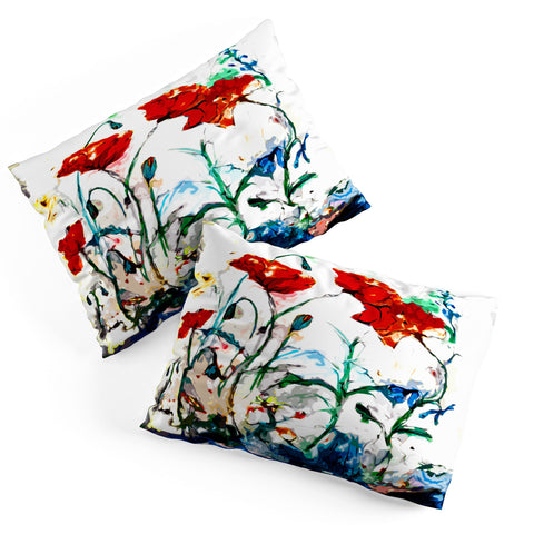 Ginette Fine Art Poppies In Light Pillow Shams