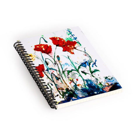Ginette Fine Art Poppies In Light Spiral Notebook