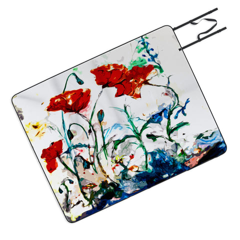 Ginette Fine Art Poppies In Light Picnic Blanket