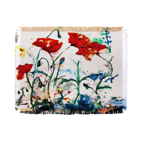Ginette Fine Art Poppies In Light Throw Blanket