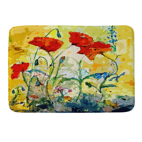 Ginette Fine Art Poppies Provence Memory Foam Bath Mat