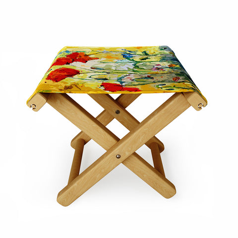 Ginette Fine Art Poppies Provence Folding Stool