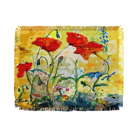 Ginette Fine Art Poppies Provence Throw Blanket