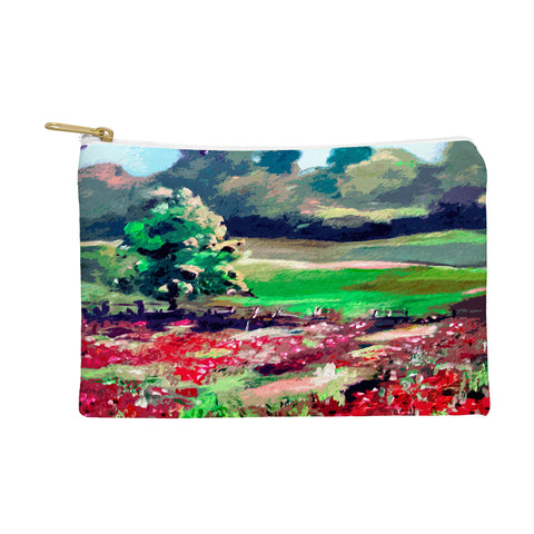 Ginette Fine Art Poppy Landscape Somme France Pouch