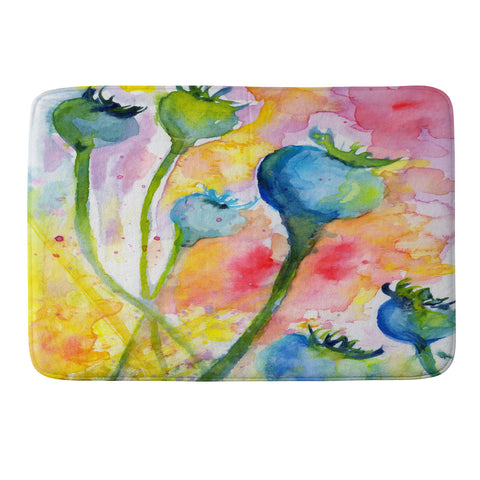 Ginette Fine Art Poppy Pods Memory Foam Bath Mat