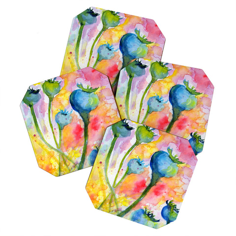 Ginette Fine Art Poppy Pods Coaster Set