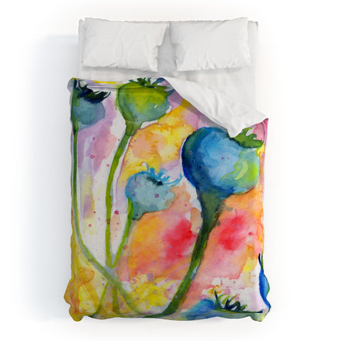 Ginette Fine Art Poppy Pods Duvet Cover