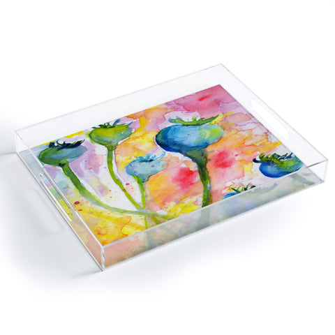 Ginette Fine Art Poppy Pods Acrylic Tray