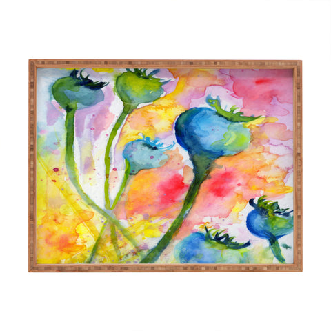 Ginette Fine Art Poppy Pods Rectangular Tray