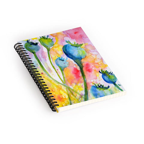 Ginette Fine Art Poppy Pods Spiral Notebook