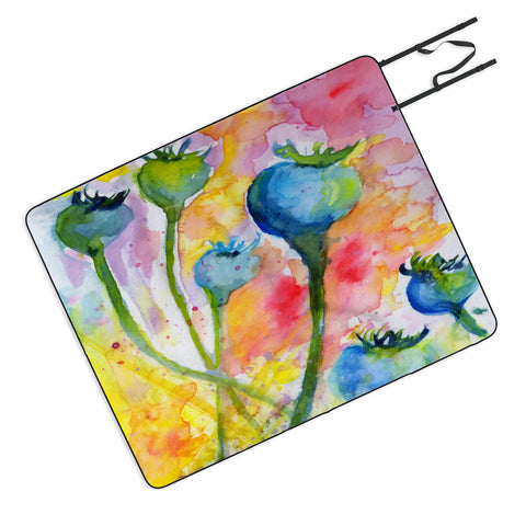 Ginette Fine Art Poppy Pods Picnic Blanket