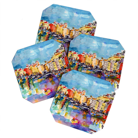Ginette Fine Art Port Venere Italy 2 Coaster Set