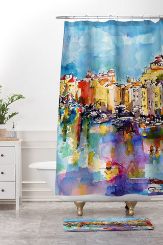Ginette Fine Art Port Venere Italy 2 Shower Curtain And Mat