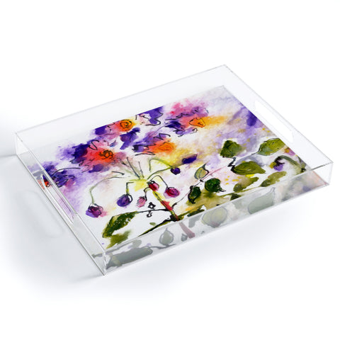 Ginette Fine Art Purple Potato Blossoms Acrylic Tray