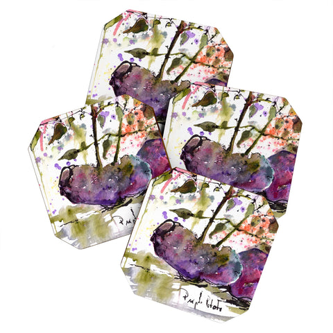 Ginette Fine Art Purple Potatoes Coaster Set