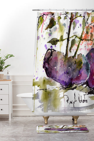 Ginette Fine Art Purple Potatoes Shower Curtain And Mat