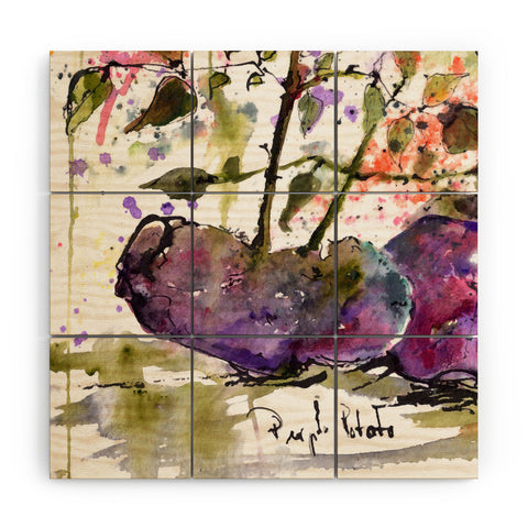 Ginette Fine Art Purple Potatoes Wood Wall Mural