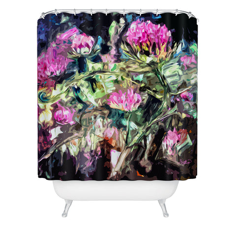 Ginette Fine Art Purple Thistles Shower Curtain