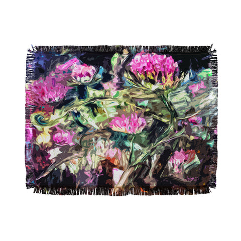 Ginette Fine Art Purple Thistles Throw Blanket
