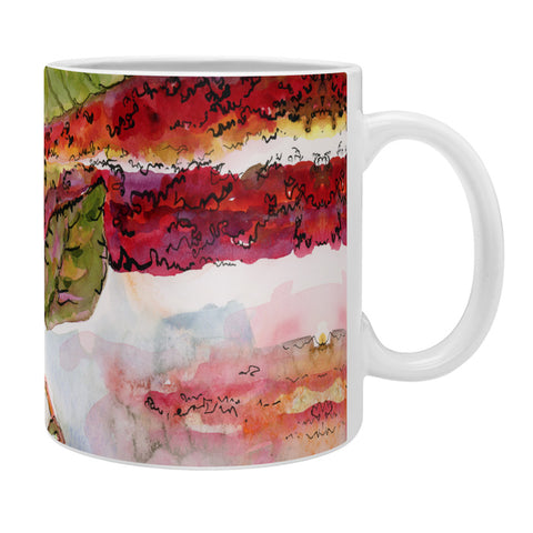 Ginette Fine Art Red Amaranth Modern Botanical Pattern Coffee Mug