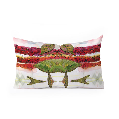 Ginette Fine Art Red Amaranth Modern Botanical Pattern Oblong Throw Pillow