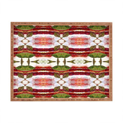 Ginette Fine Art Red Amaranth Modern Botanical Pattern Rectangular Tray