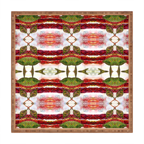 Ginette Fine Art Red Amaranth Modern Botanical Pattern Square Tray