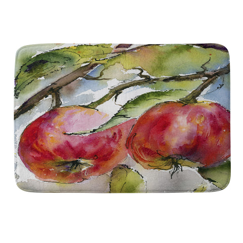 Ginette Fine Art Red Apples Watercolors Memory Foam Bath Mat