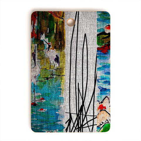 Ginette Fine Art Red Crowned Cranes Cutting Board Rectangle