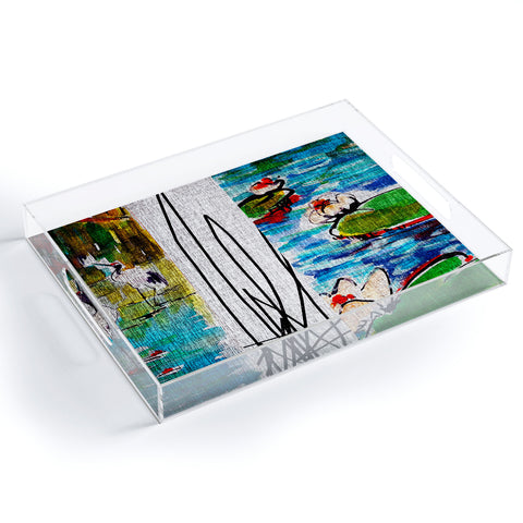 Ginette Fine Art Red Crowned Cranes Acrylic Tray