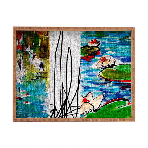 Ginette Fine Art Red Crowned Cranes Rectangular Tray