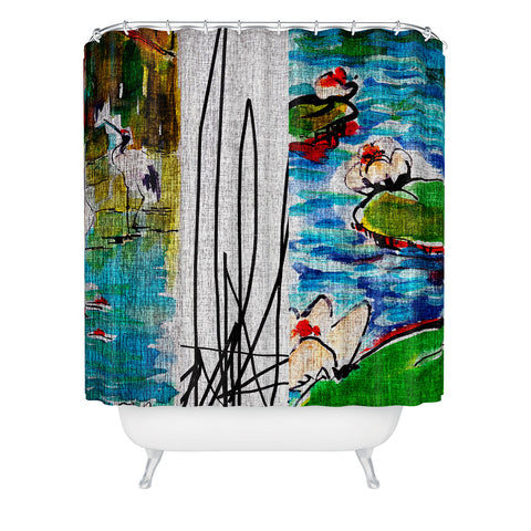 Ginette Fine Art Red Crowned Cranes Shower Curtain