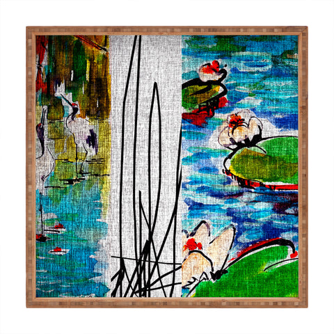 Ginette Fine Art Red Crowned Cranes Square Tray