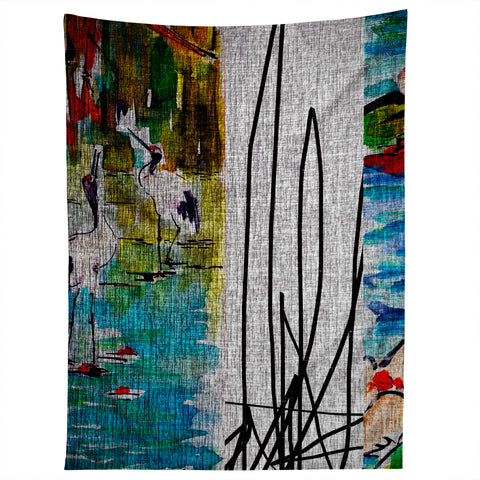 Ginette Fine Art Red Crowned Cranes Tapestry