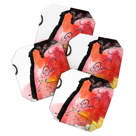 Ginette Fine Art Red Magic Coaster Set