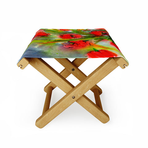 Ginette Fine Art Red Tulips 1 Folding Stool