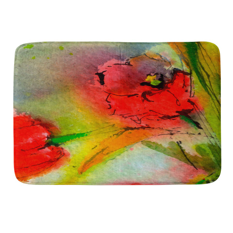 Ginette Fine Art Red Tulips 2 Memory Foam Bath Mat