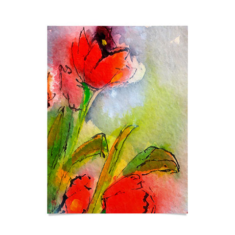 Ginette Fine Art Red Tulips 3 Poster