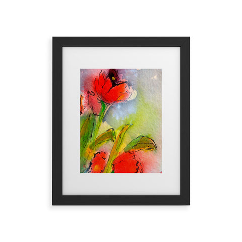 Ginette Fine Art Red Tulips 3 Framed Art Print